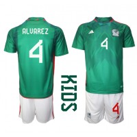 Mexiko Edson Alvarez #4 Domáci Detský futbalový dres MS 2022 Krátky Rukáv (+ trenírky)